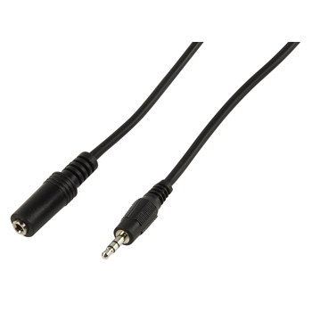 Valueline Bulk 3.5mm Male-Female Audio Cable, 5m, Black